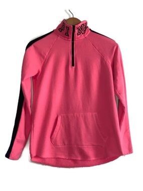 PINK Victoria's Secret Quarter Zip Sweatshirt Hot Pink  Size Extra Small